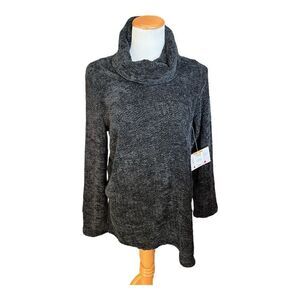 NWT Womens Wrangler Chenille Black Cowl Neck Cozy Ranch Sweater - Sz M